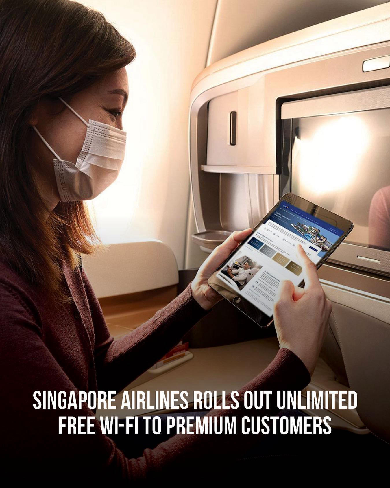 Free unlimited Wi-Fi has been rolled out to Singapore Airline business class and loyalty programme c