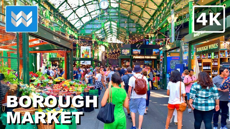 [4k] Borough Market In Southwark London Uk 🇬🇧 2022 Walking Tour & Travel Guide 🎧 Binaural Sound