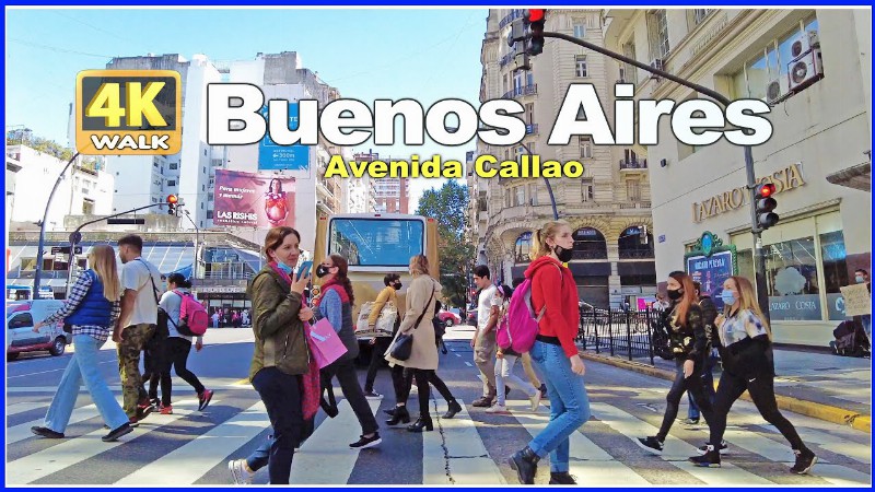 image 0 【4k】walk Along Callao Avenue Buenos Aires Argentina 4k Video