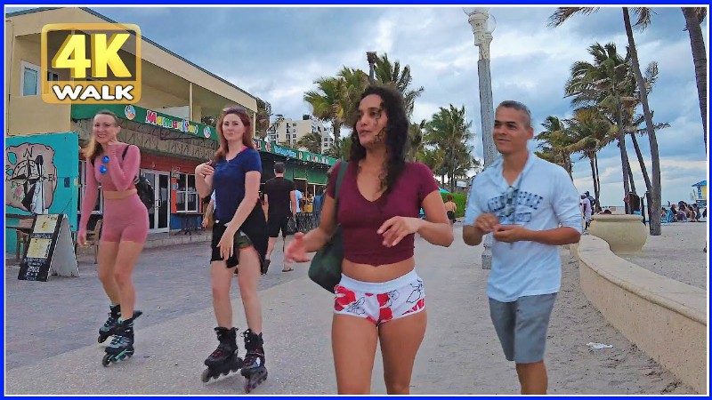 image 0 【4k】walk Broadwalk At Hollywood Beach Florida Usa Travel Vlog