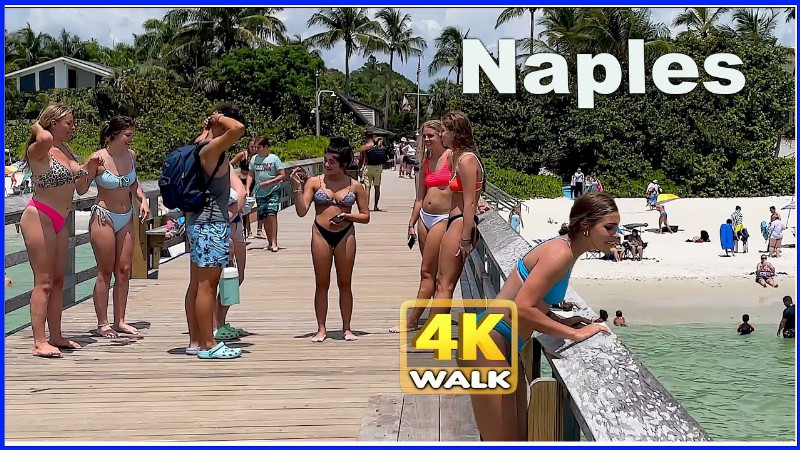 【4k】walk Naples Beach Florida Usa Travel Vlog