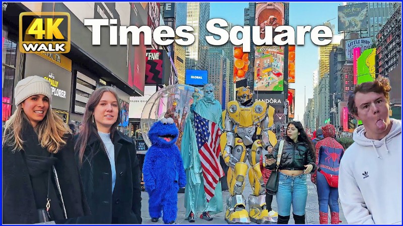 【4k】walk New York City Usa Times Square Broadway & 7th Avenue
