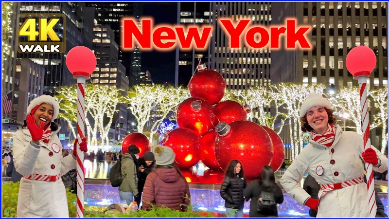 image 0 【4k】walk Sixth Avenue  Christmas In New York City Nyc Usa Ny