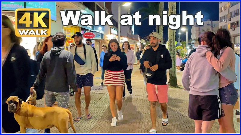 image 0 【4k】walk The Night At Avenida Gorlero Punta Del Este Uruguay