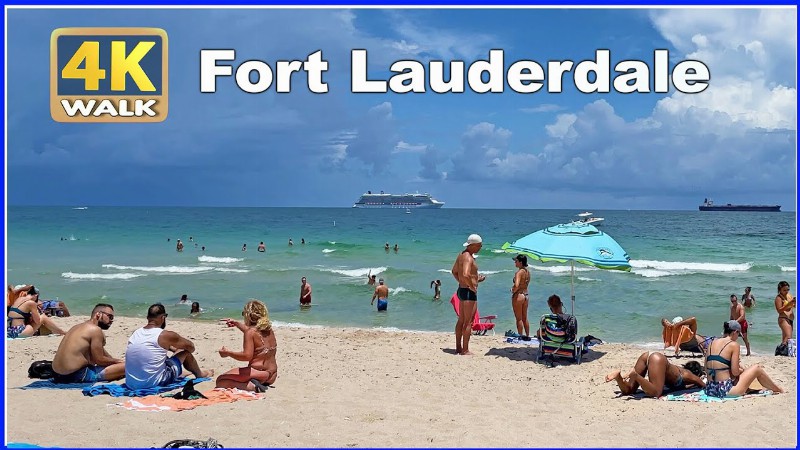 image 0 【4k】walk We Love The Beach At Fort Lauderdale Florida Usa
