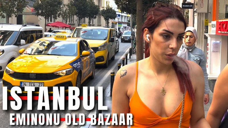 Istanbul 2022 Eminonu Old Bazaar 24 August Walking Tour:4k Uhd 60fps