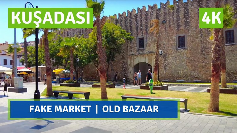 Kusadasi 2022 Fake Market-old Bazaar 15 July Walking Tour:4k Uhd 60fps
