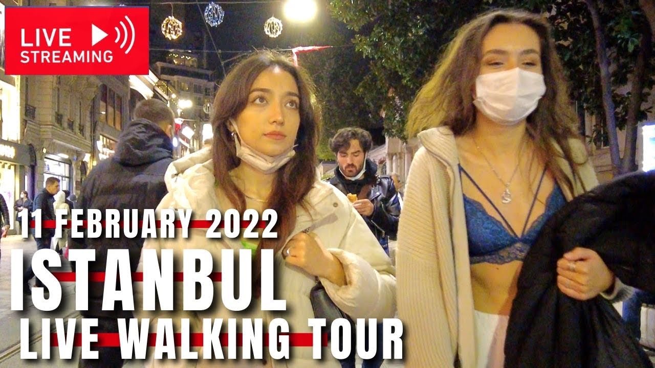 image 0 🇹🇷live! Istanbul 11 Feb 2022 Nightlife Walking Tour Istiklal Street🔴:4k Uhd 60fps