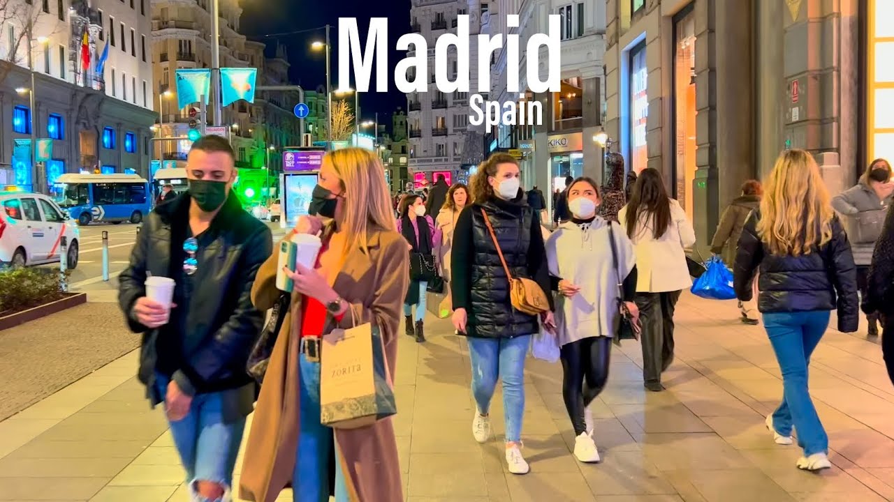 Madrid Spain 🇪🇸 - Evening Walk 2022 - 4k-hdr Walking Tour (▶66min)