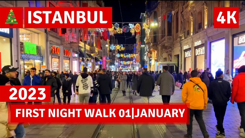 New Year Nightlife Istanbul 2023 City Center 1january Istiklal - Taksim Walking Tour:4k Uhd 60fps