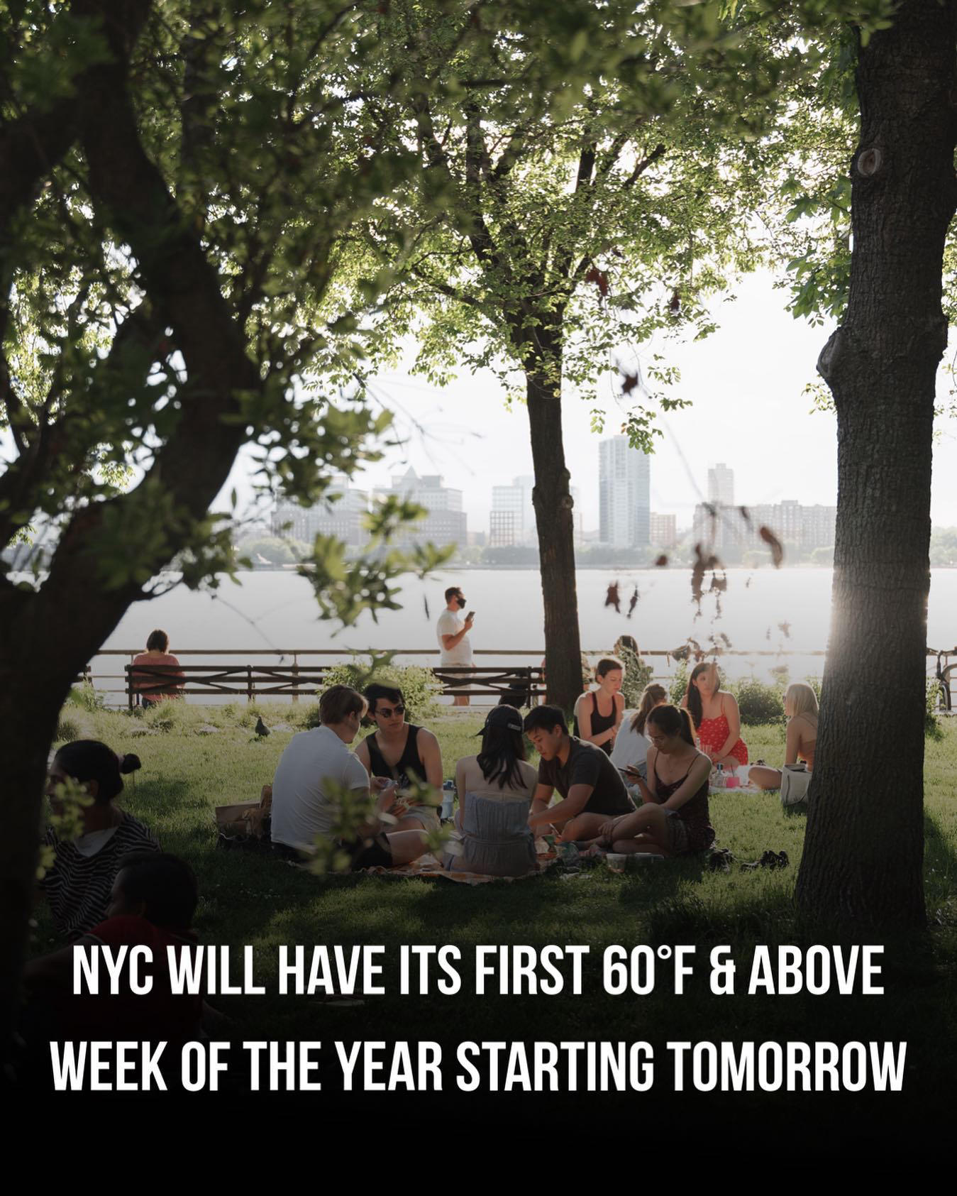 NYC will have its first 60°F